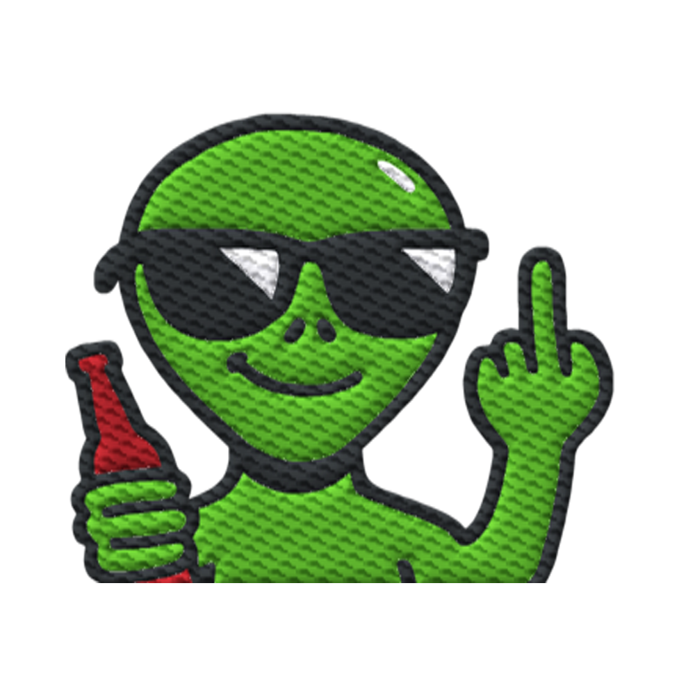 Alien mit Mittelfinger – Der Club gehört den Sternen - Organic Shirt (Stick)