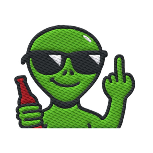 Alien mit Mittelfinger – Der Club gehört den Sternen - Organic Hoodie (Stick)