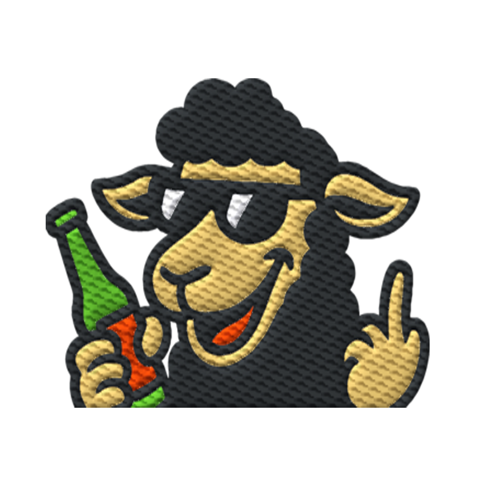 Schaf mit Mittelfinger im Partymodus – Zu viel Konfetti, zu wenig Geduld - Organic Hoodie (Stick)