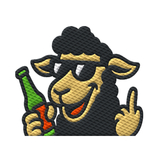 Schaf mit Mittelfinger im Partymodus – Zu viel Konfetti, zu wenig Geduld - Organic Hoodie (Stick)