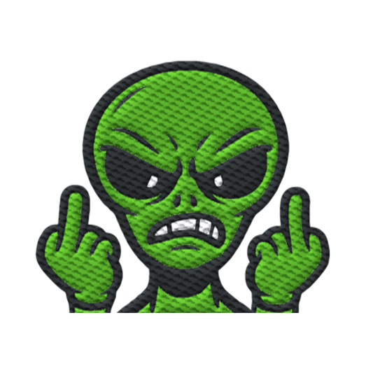 Alien mit Mittelfinger – Kontakt abgebrochen - Organic Hoodie (Stick)