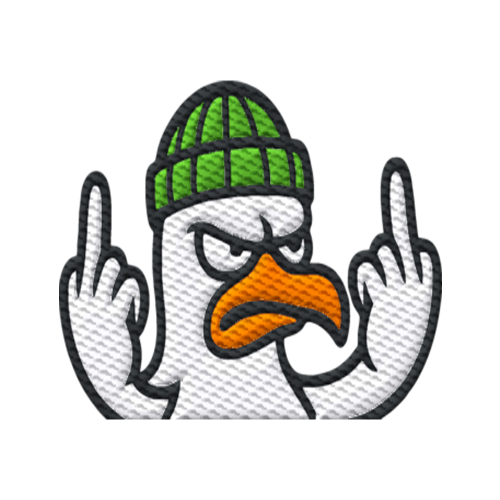 Möwe mit Mittelfinger – Kein Bock, keine Diskussionen - Organic Shirt (Stick)