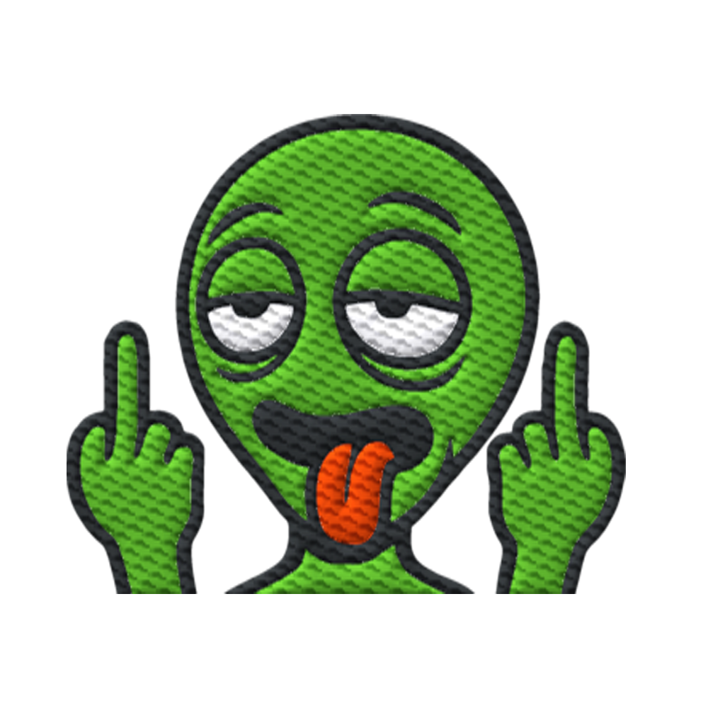Alien mit Mittelfinger – Ich will nach Hause, aber erst flippe ich euch noch - Organic Zipper (Stick)