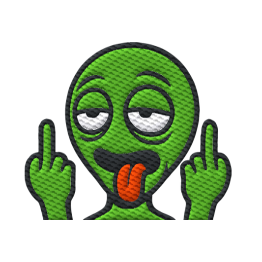 Alien mit Mittelfinger – Ich will nach Hause, aber erst flippe ich euch noch - Organic Hoodie (Stick)