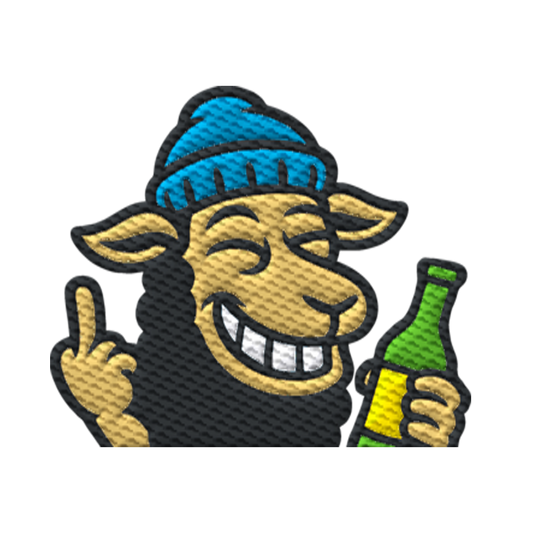 Schaf mit Mittelfinger im Partymodus – Dancefloor? Nur wenn’s brennt - Organic Hoodie (Stick)