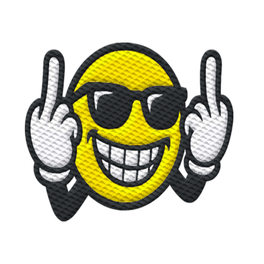Smiley mit Mittelfinger – Nett lächeln. Weitergehen. - Organic Zipper (Stick)