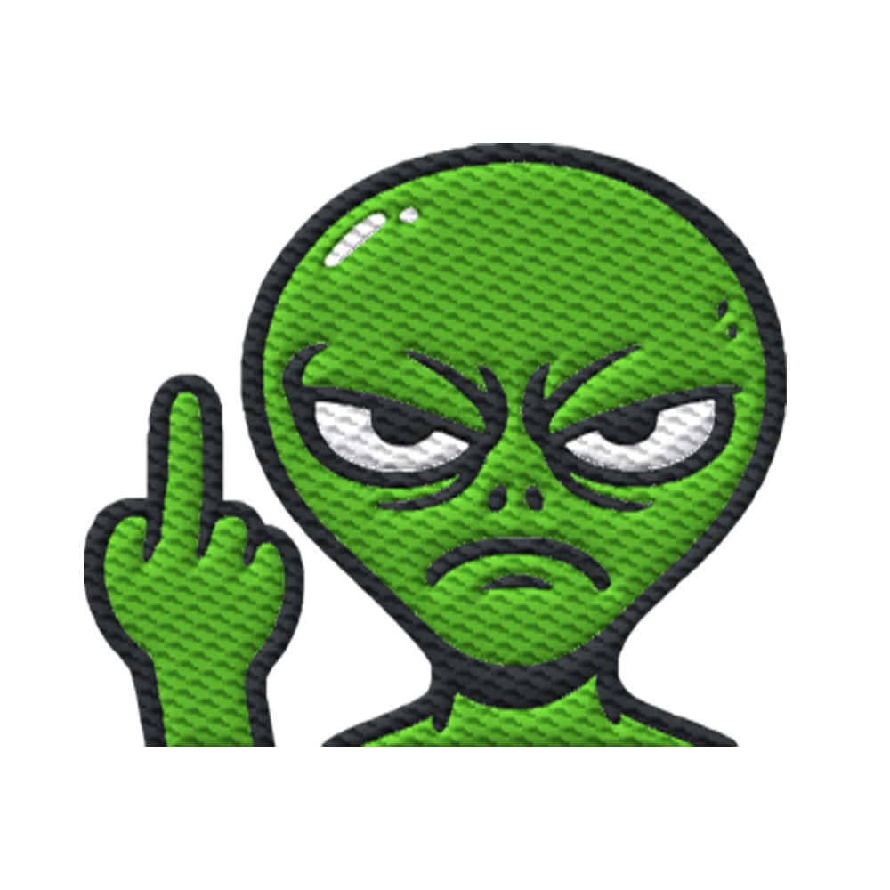 Alien mit Mittelfinger – Erdleben ist kein Ponyhof - Organic Shirt (Stick)