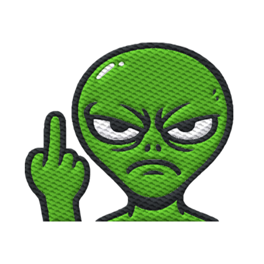 Alien mit Mittelfinger – Erdleben ist kein Ponyhof - Organic Hoodie (Stick)