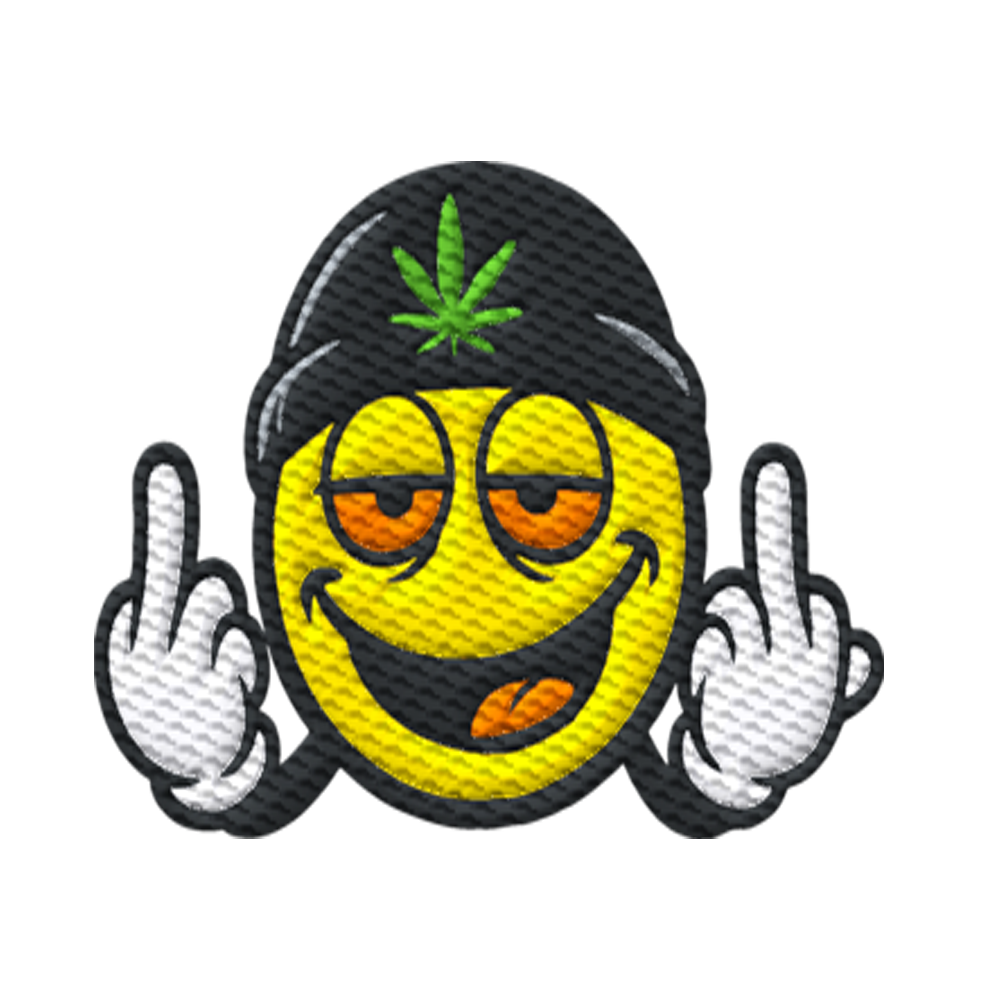 Smiley mit Mittelfinger – Lächeln. Ziehen. Grenzen setzen. - Organic Shirt (Stick)