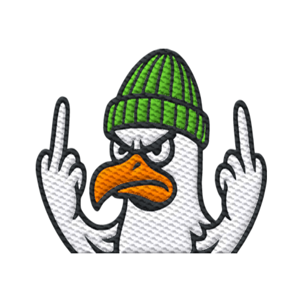 Möwe mit Mittelfinger – Vogel zeigen, Stil behalten - Organic Shirt (Stick)