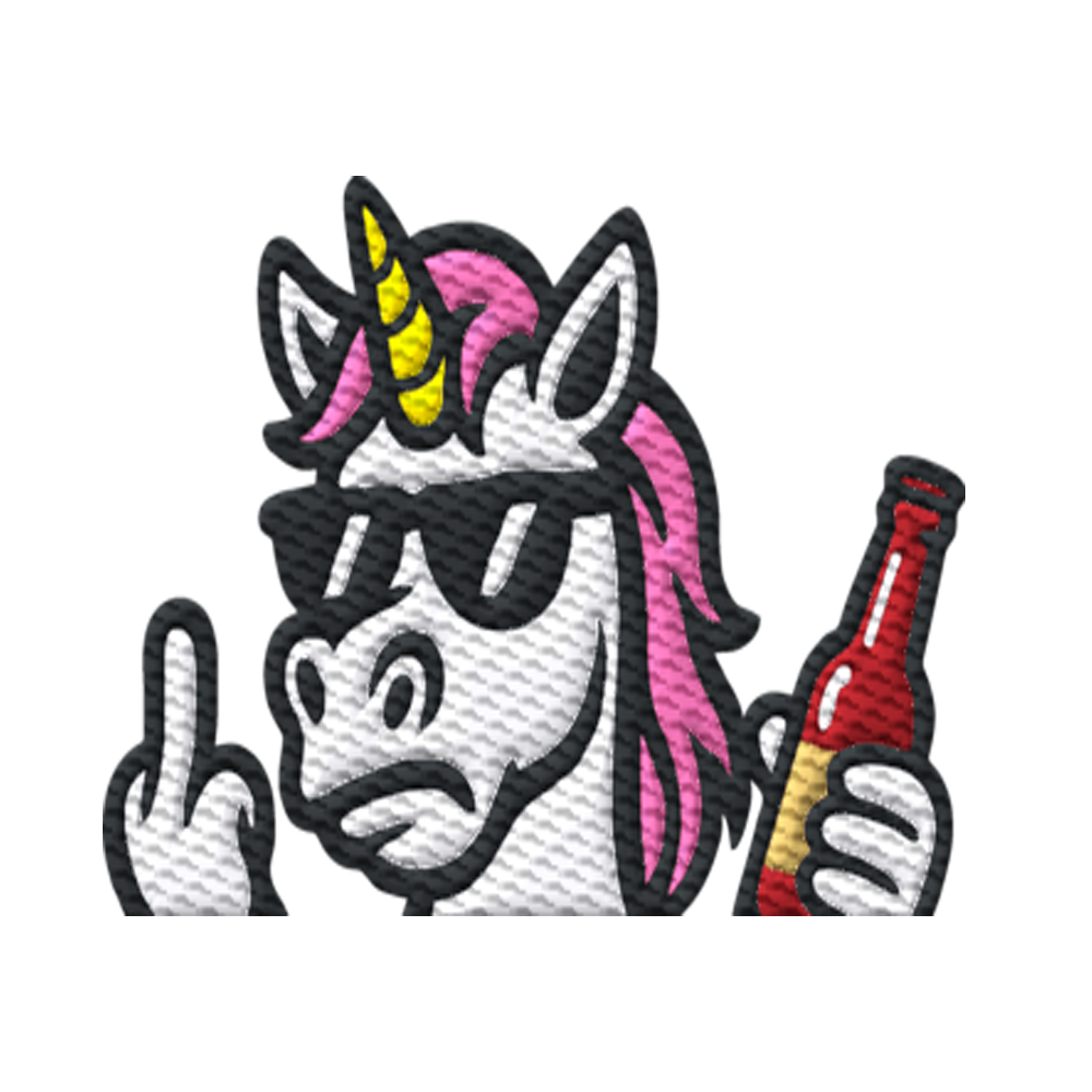 Einhorn mit Mittelfinger – Rave-Rainbow in Rebellion - Organic Shirt (Stick)