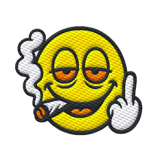 Smiley mit Mittelfinger – Wie ein Joint, nur zum Anziehen - Organic Hoodie (Stick)