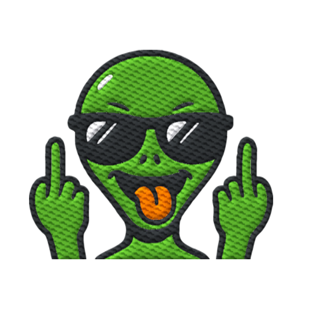 Alien mit Mittelfinger – Grüße vom Planeten Genervt - Organic Shirt (Stick)