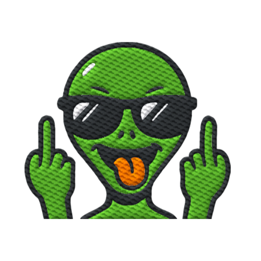 Alien mit Mittelfinger – Grüße vom Planeten Genervt - Organic Hoodie (Stick)