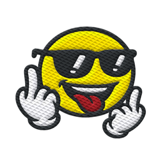 Smiley mit Mittelfinger – Der freundlichste Mittelfinger der Welt - Organic Hoodie (Stick)