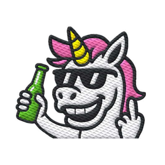 Einhorn mit Mittelfinger – Im Partymodus scheißt’s auf Glitzerregeln - Organic Hoodie (Stick)