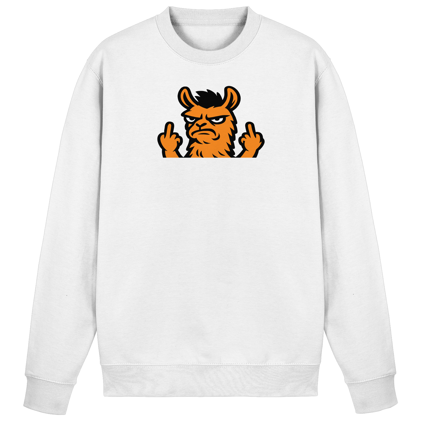 Lama mit Mittelfinger – Dein Mode-Statement gegen soziale Überforderung - Basic Sweatshirt