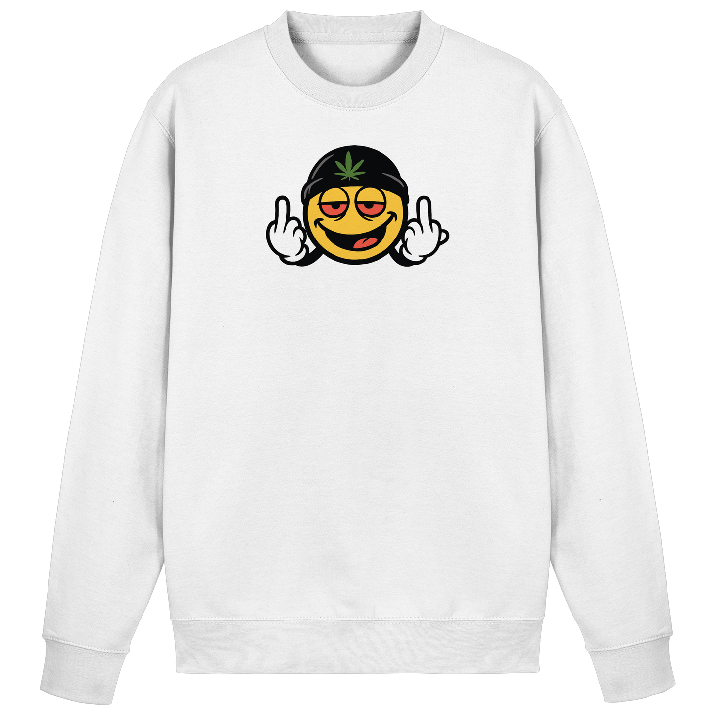 Smiley mit Mittelfinger – Lächeln. Ziehen. Grenzen setzen. - Basic Sweatshirt