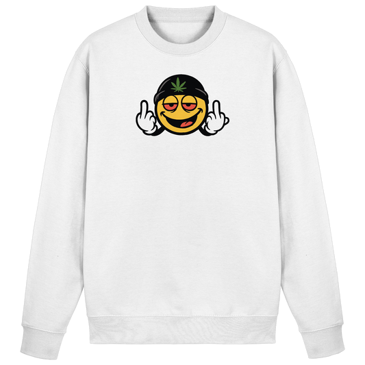 Smiley mit Mittelfinger – Lächeln. Ziehen. Grenzen setzen. - Basic Sweatshirt