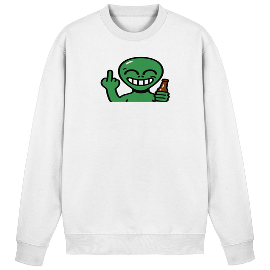 Alien mit Mittelfinger – Cosmic Party, irdischer Finger - Basic Sweatshirt