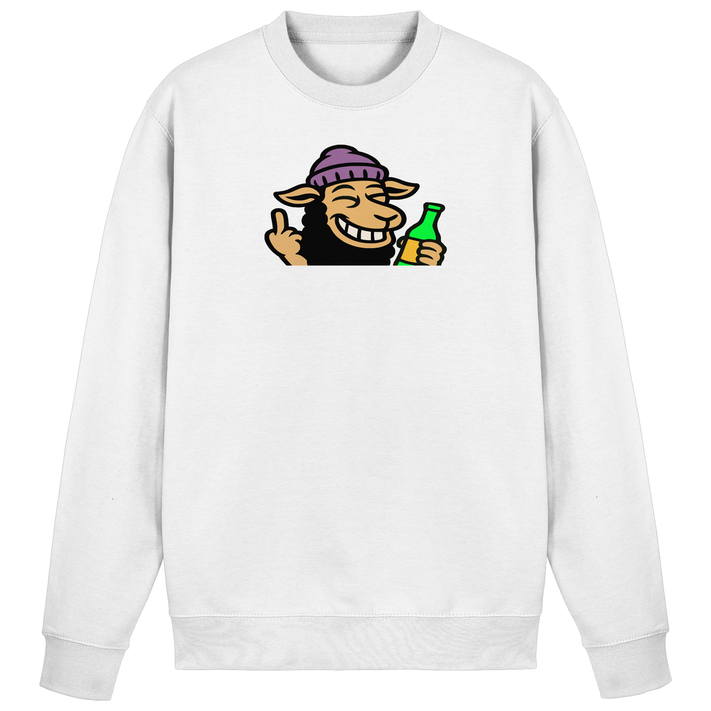 Schaf mit Mittelfinger im Partymodus – Dancefloor? Nur wenn’s brennt - Basic Sweatshirt