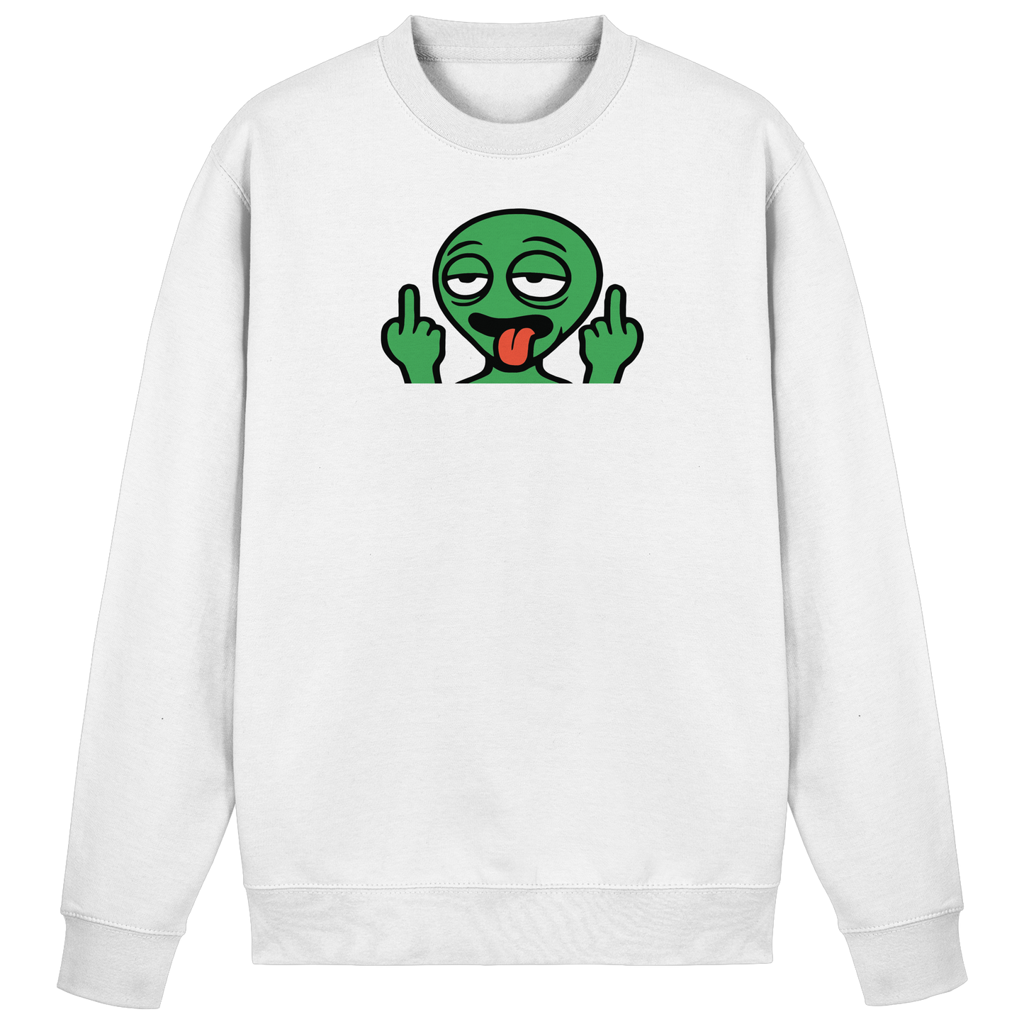 Alien mit Mittelfinger – Ich will nach Hause, aber erst flippe ich euch noch - Basic Sweatshirt