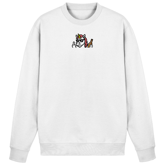 Einhorn mit Mittelfinger – Rave-Rainbow in Rebellion - Basic Sweatshirt
