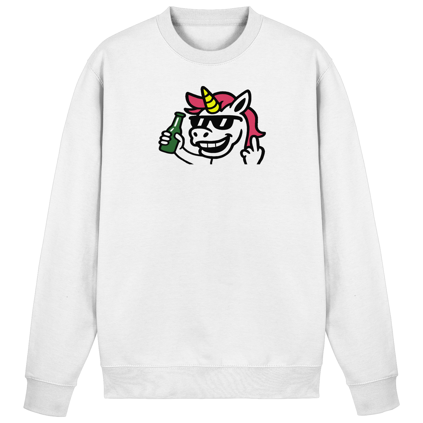 Einhorn mit Mittelfinger – Im Partymodus scheißt’s auf Glitzerregeln - Basic Sweatshirt