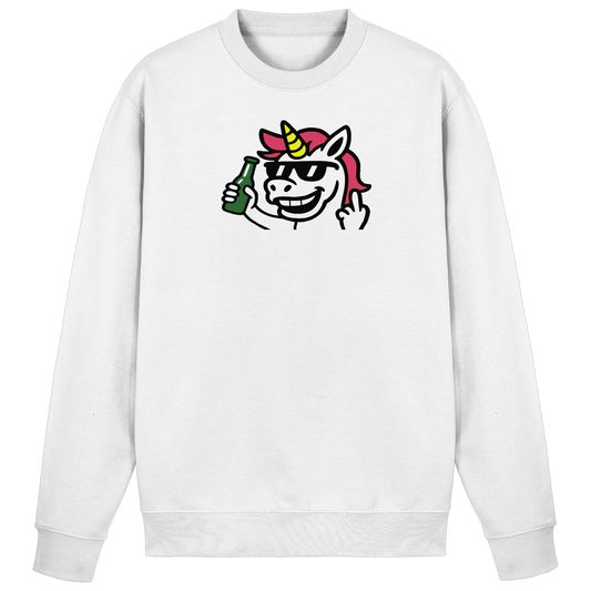 Einhorn mit Mittelfinger – Im Partymodus scheißt’s auf Glitzerregeln - Basic Sweatshirt