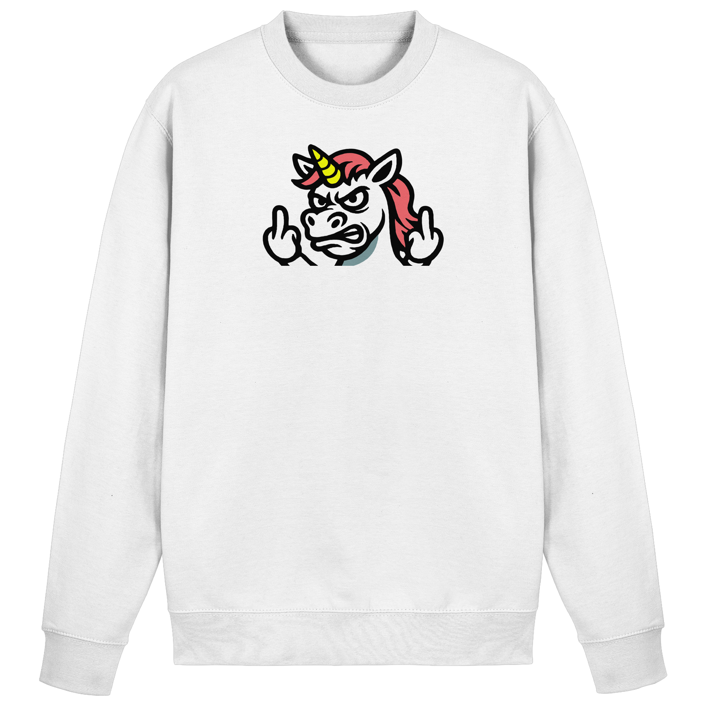 Einhorn mit Mittelfinger – Sag’s mit dem Horn - Basic Sweatshirt