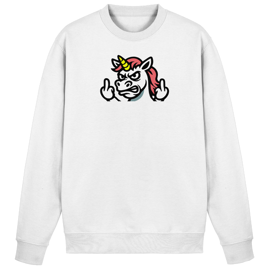 Einhorn mit Mittelfinger – Sag’s mit dem Horn - Basic Sweatshirt