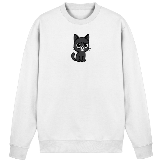 Schwarze Katze mit trotzigen Blick – Management-Ebene: Katze - Basic Sweatshirt