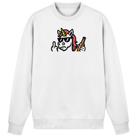 Einhorn mit Mittelfinger – Rave-Rainbow in Rebellion - Basic Sweatshirt