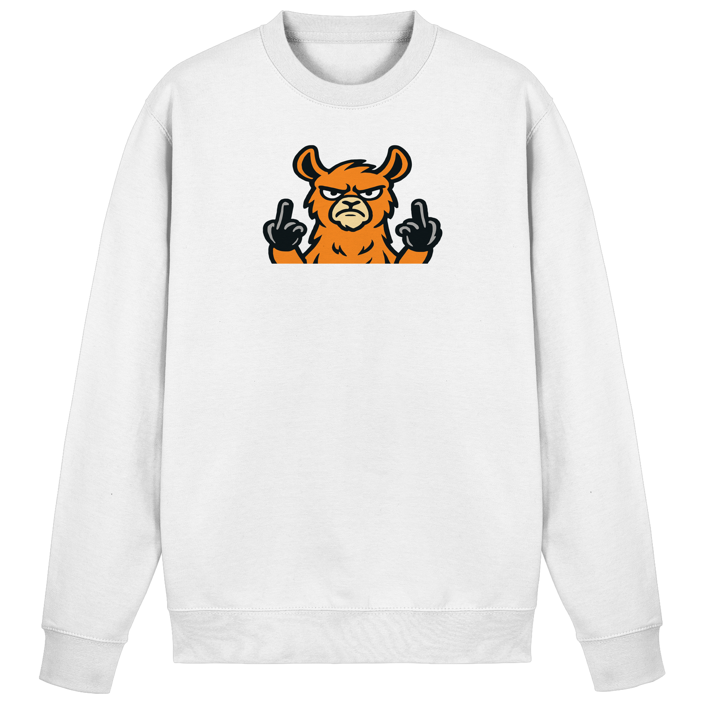 Lama mit Mittelfinger – Das Modeaccessoire für klare Kante und Ruhe - Basic Sweatshirt