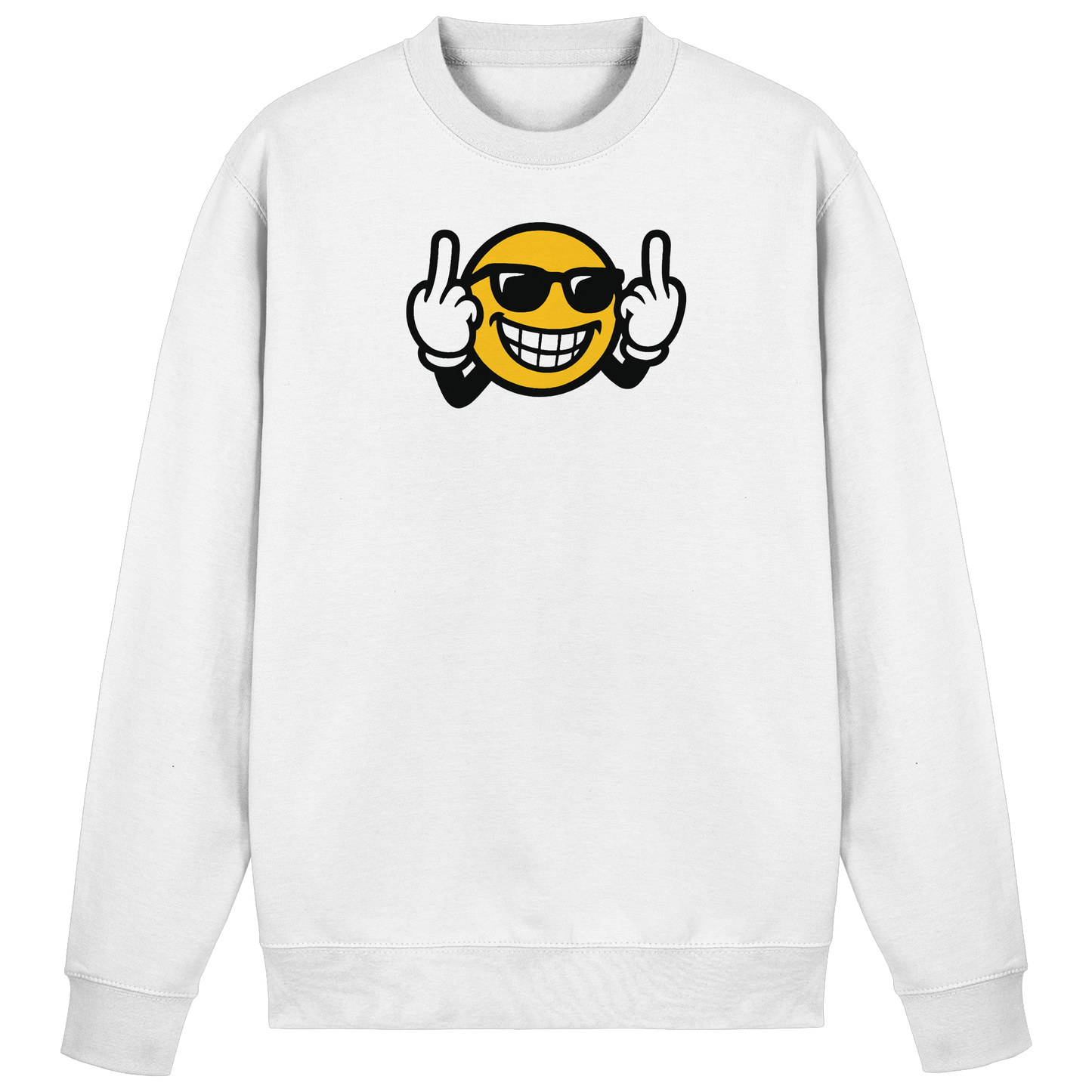 Smiley mit Mittelfinger – Nett lächeln. Weitergehen. - Basic Sweatshirt