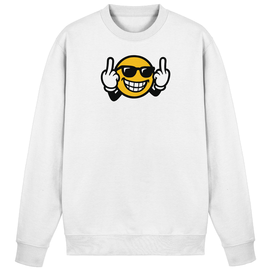 Smiley mit Mittelfinger – Nett lächeln. Weitergehen. - Basic Sweatshirt