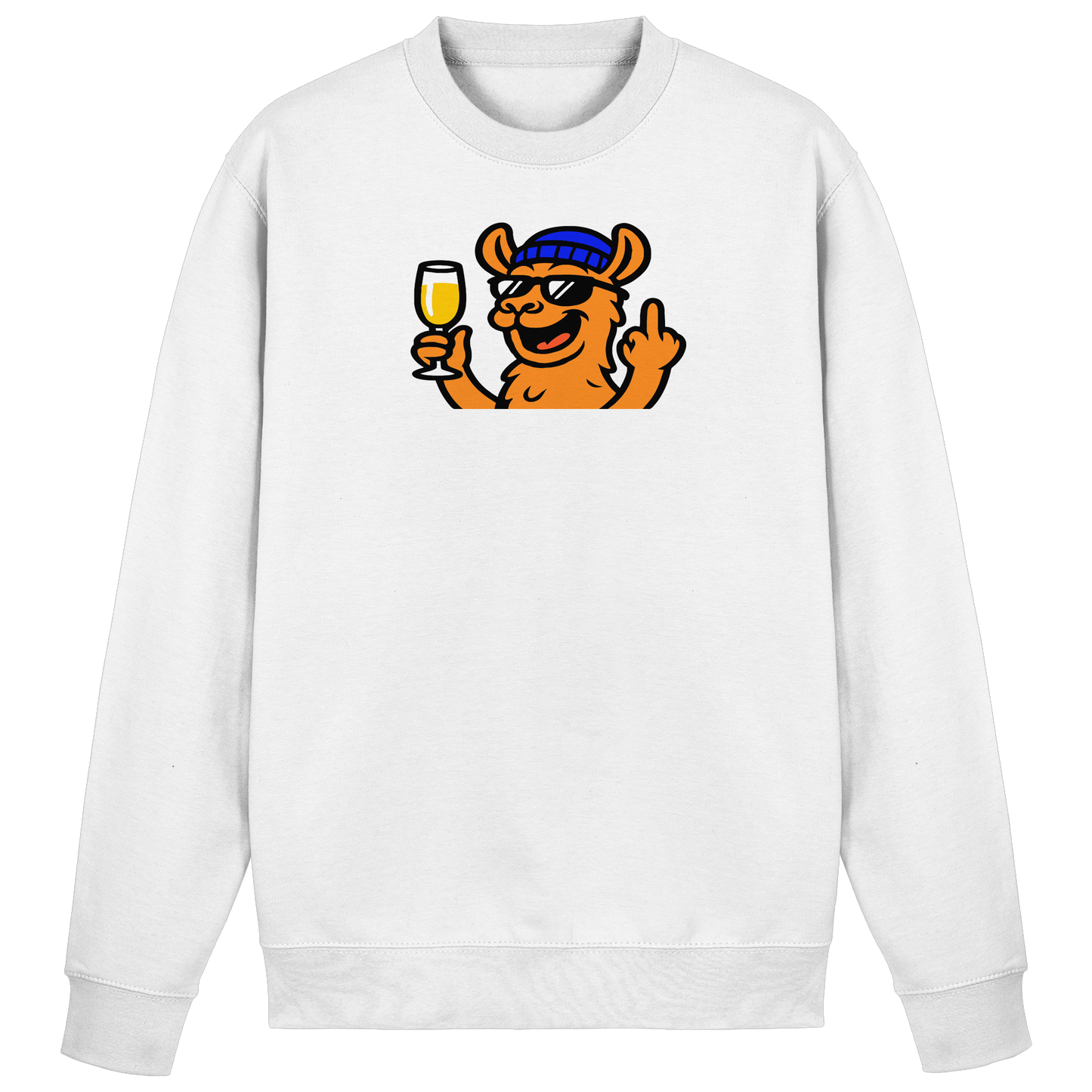 Lama mit Mittelfinger – Der ultimative Stoppschild für Laberer - Basic Sweatshirt
