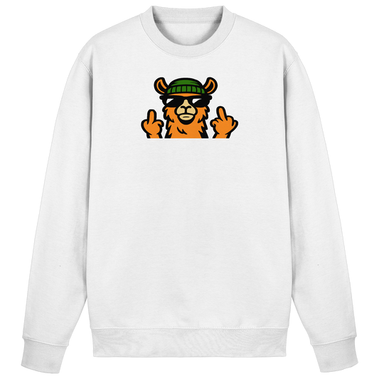 Lama mit Mittelfinger – Dein freches Statement gegen nervige Fragen und blöde Menschen - Basic Sweatshirt