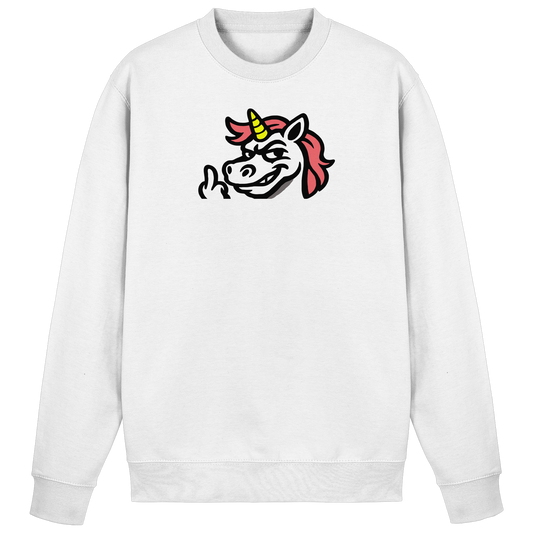 Einhorn mit Mittelfinger – Zu süß zum Ertragen, zu frech zum Ignorieren - Basic Sweatshirt