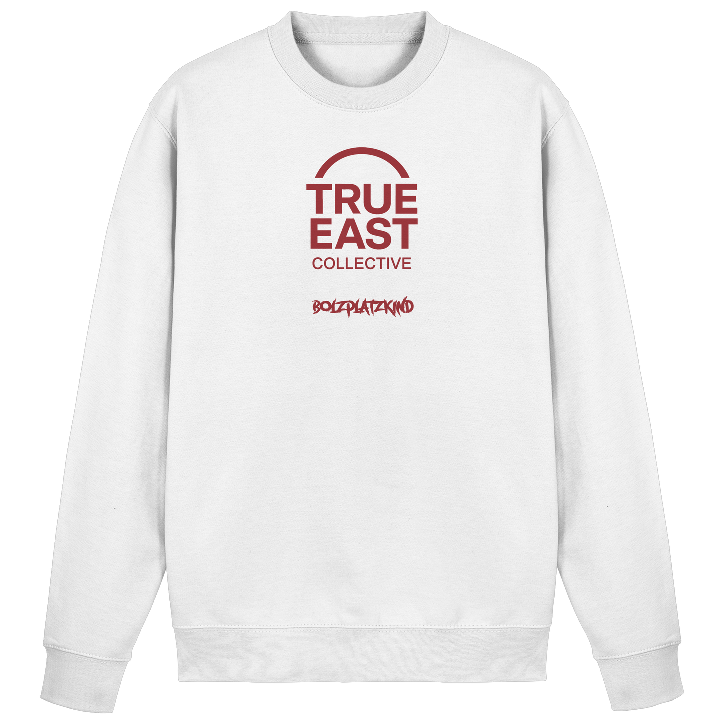 Bolzplatzkind & True East Logo  – Wurzeln unter Flutlicht - Basic Sweatshirt