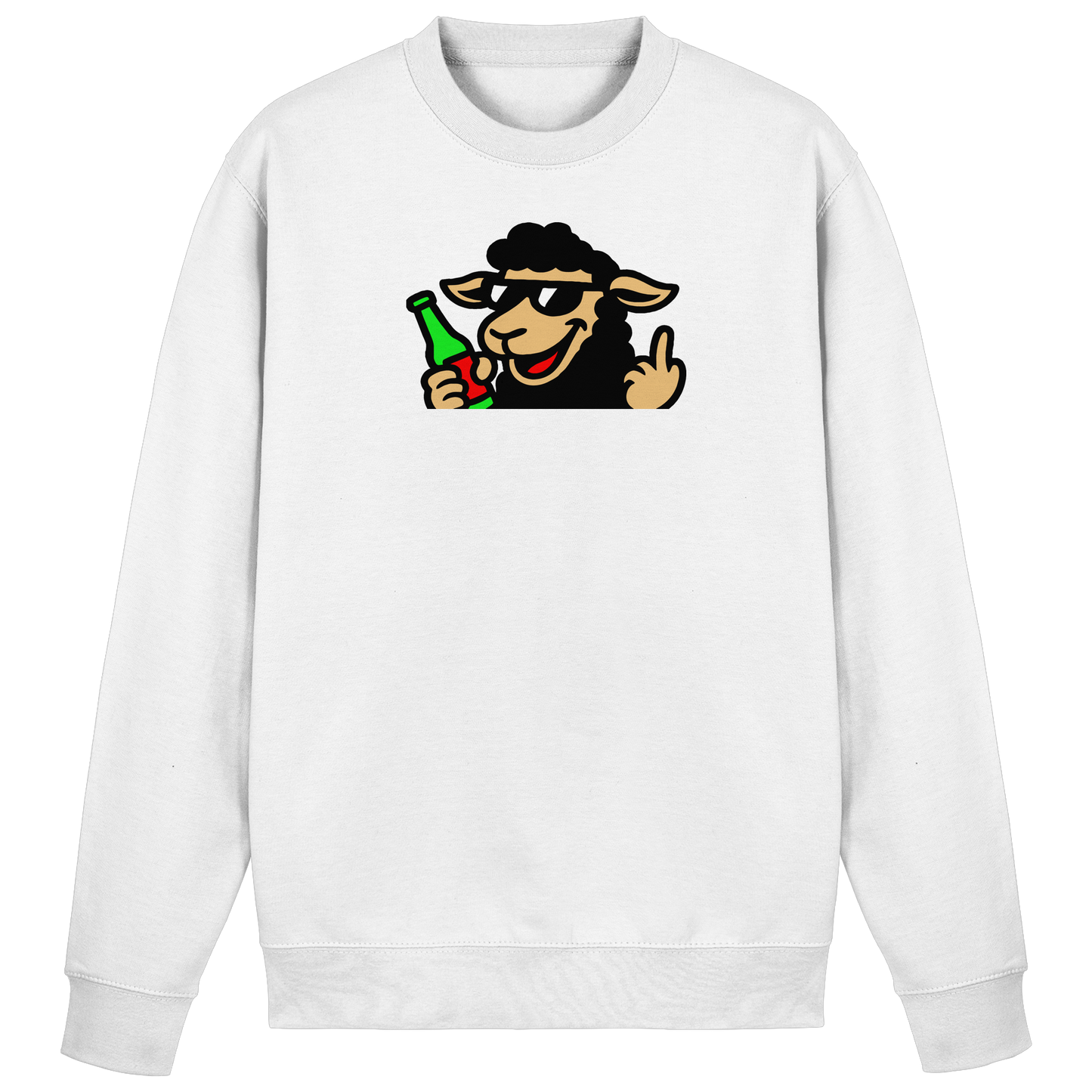 Schaf mit Mittelfinger im Partymodus – Zu viel Konfetti, zu wenig Geduld - Basic Sweatshirt