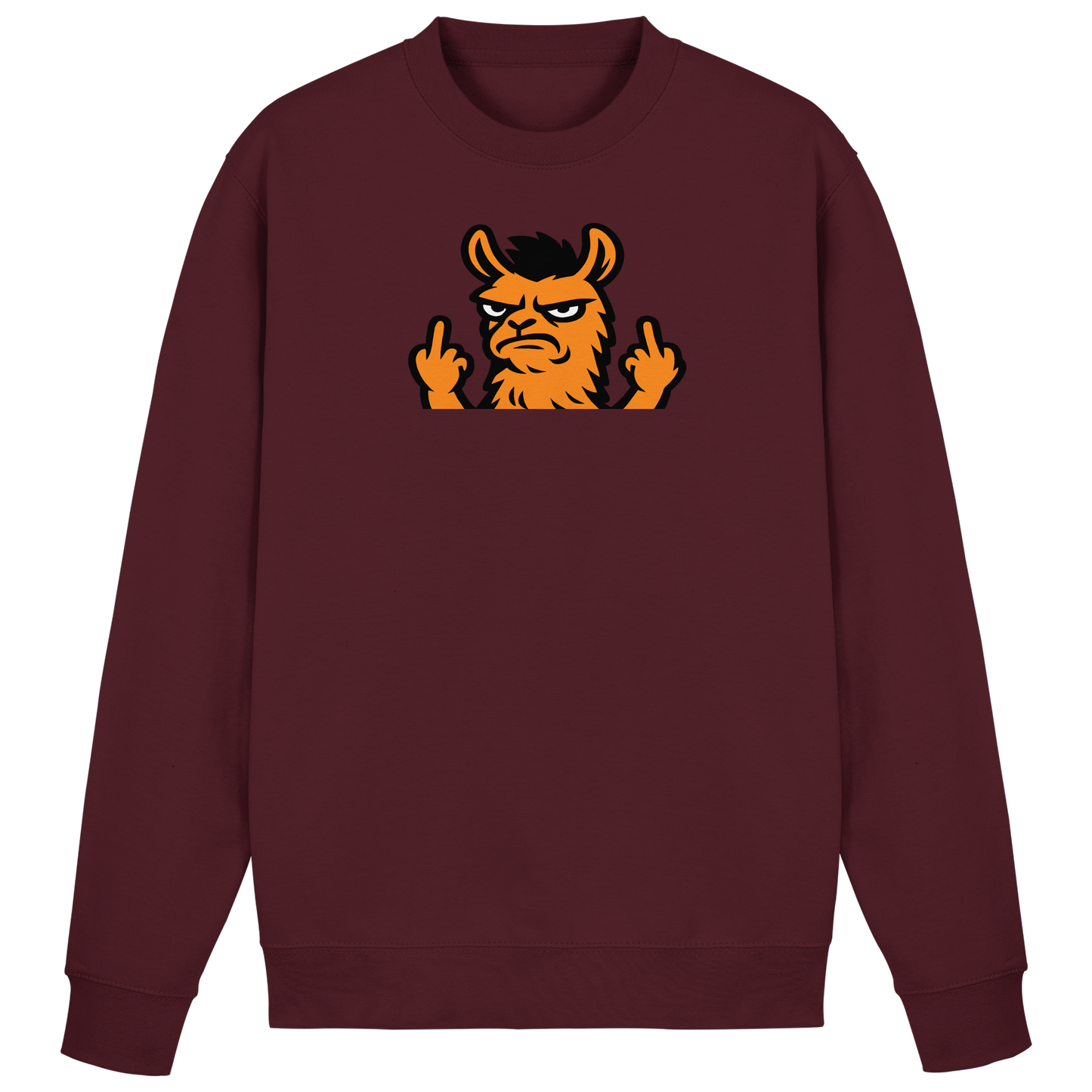 Lama mit Mittelfinger – Dein Mode-Statement gegen soziale Überforderung - Basic Sweatshirt