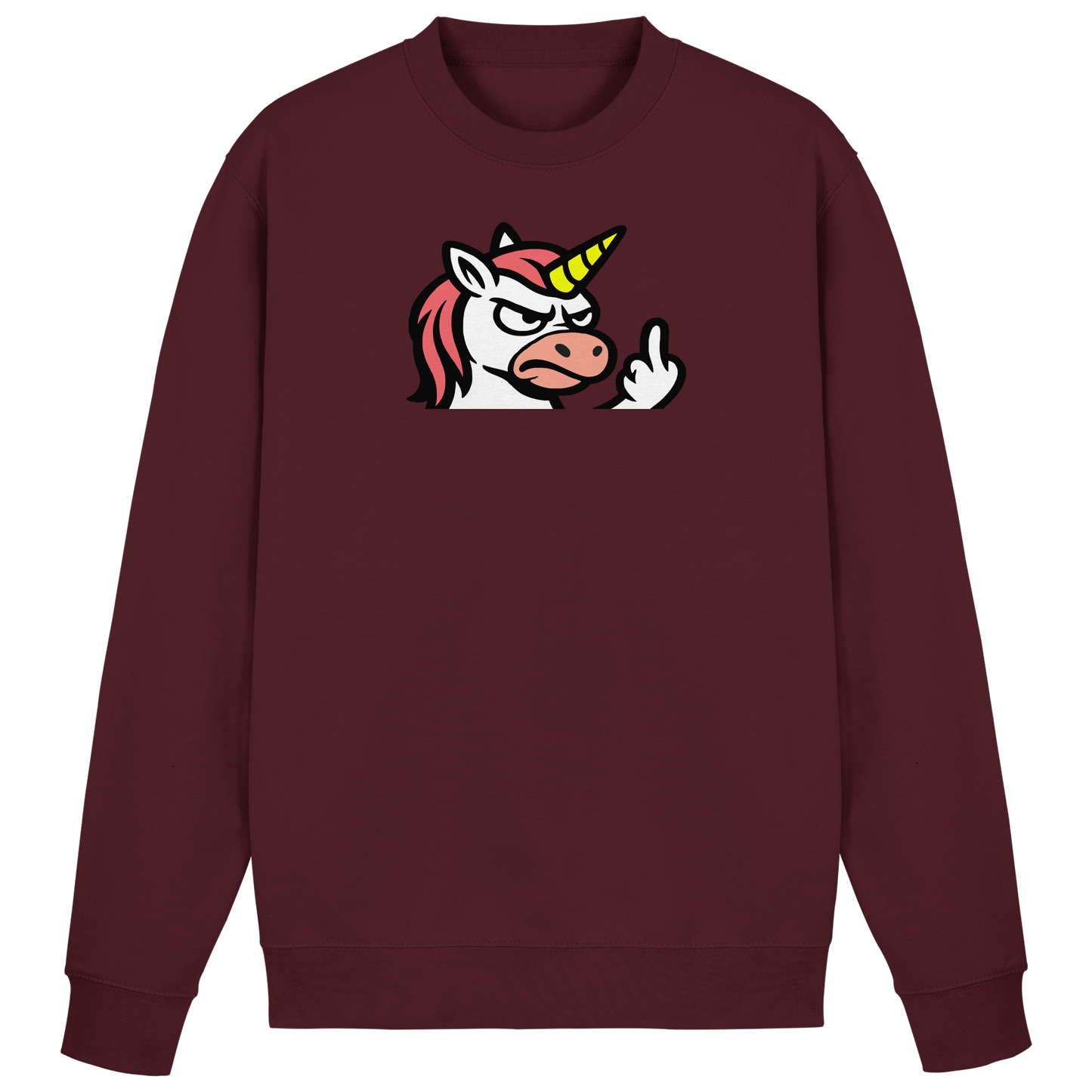 Einhorn mit Mittelfinger – Magie war gestern, jetzt kommt Klartext - Basic Sweatshirt