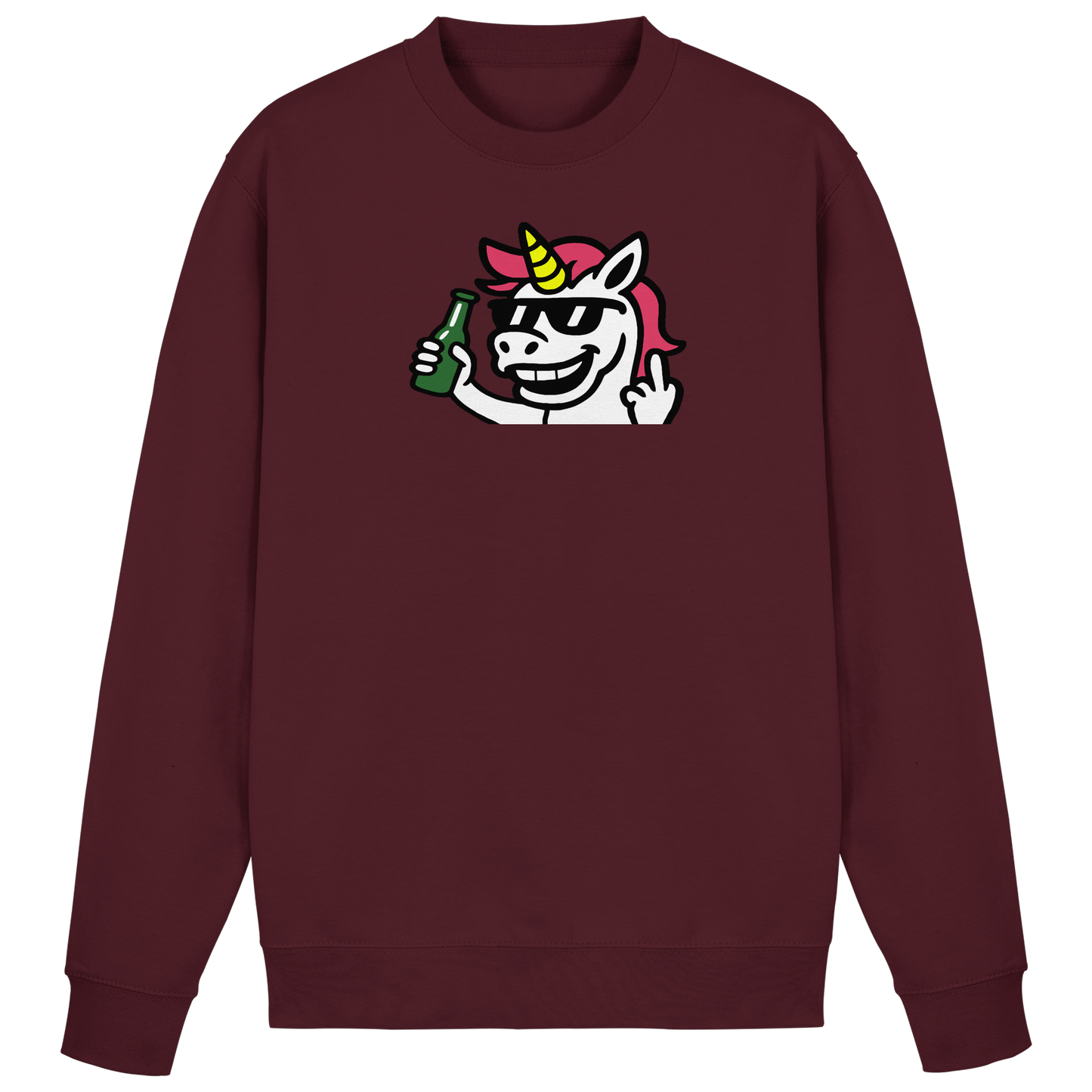 Einhorn mit Mittelfinger – Im Partymodus scheißt’s auf Glitzerregeln - Basic Sweatshirt