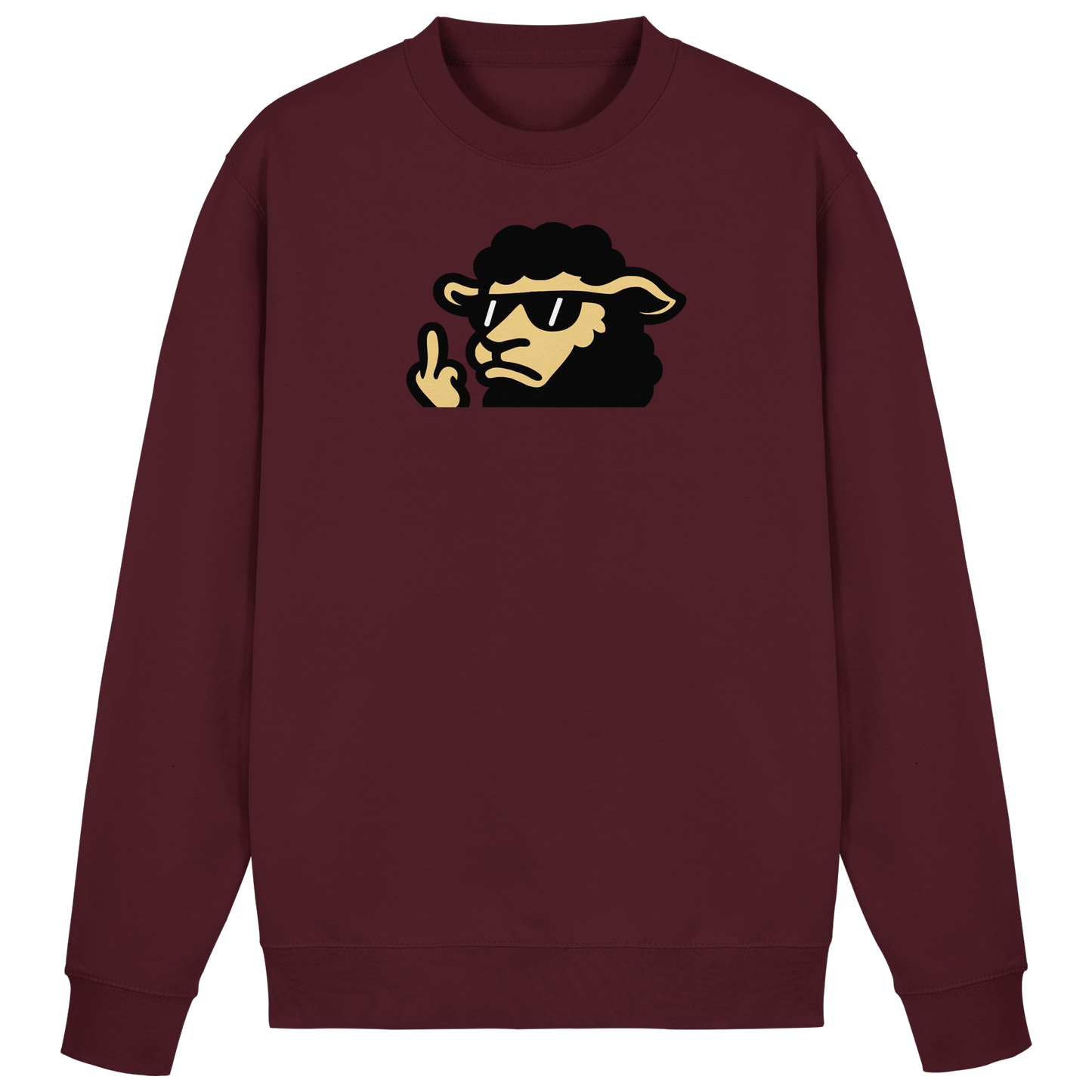 Schwarzes Schaf mit Mittelfinger – Lieber auffallen als mitlaufen - Basic Sweatshirt