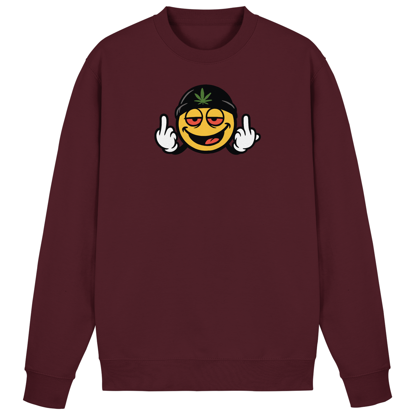 Smiley mit Mittelfinger – Lächeln. Ziehen. Grenzen setzen. - Basic Sweatshirt
