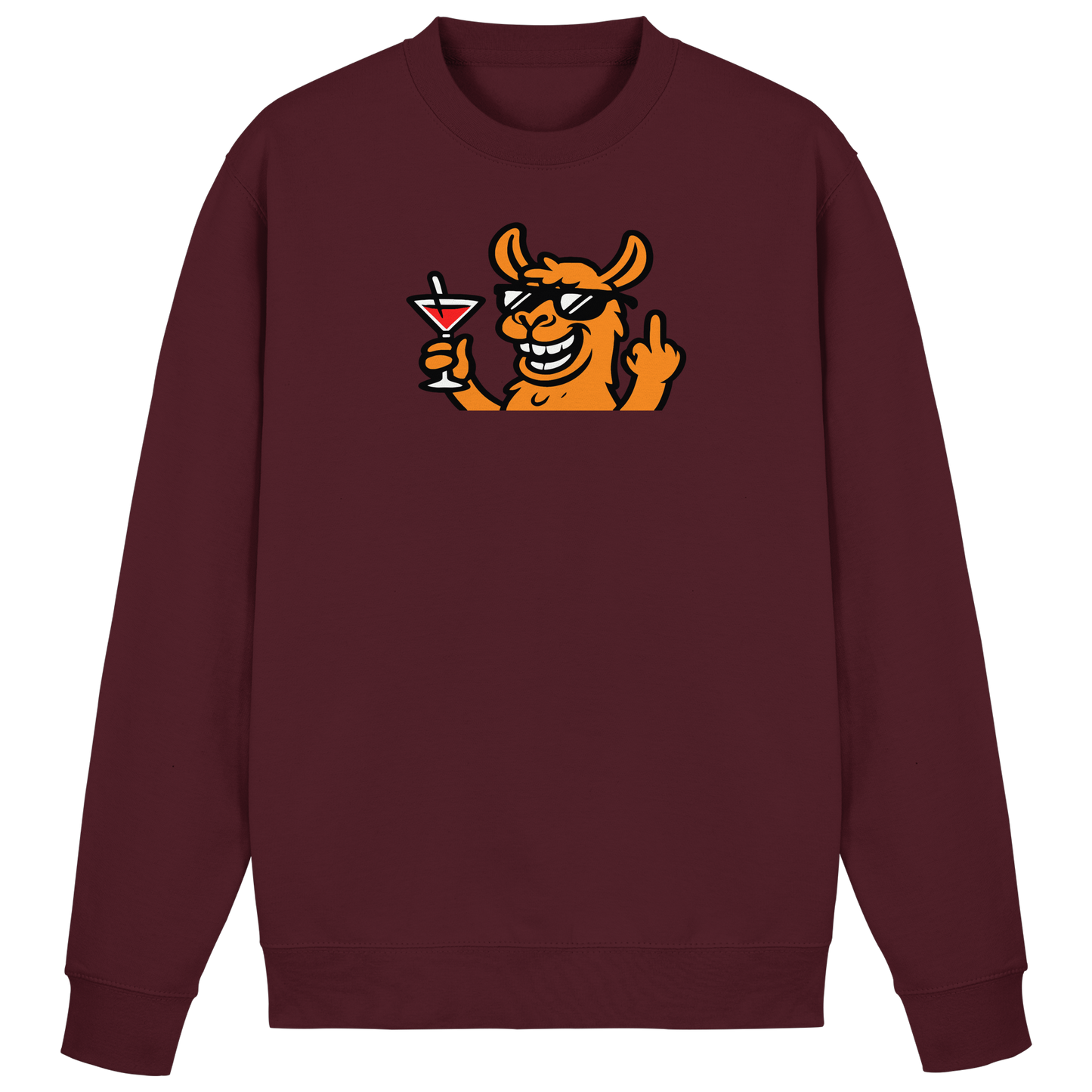 Lama mit Mittelfinger – Partymodus mit Attitüde  - Basic Sweatshirt