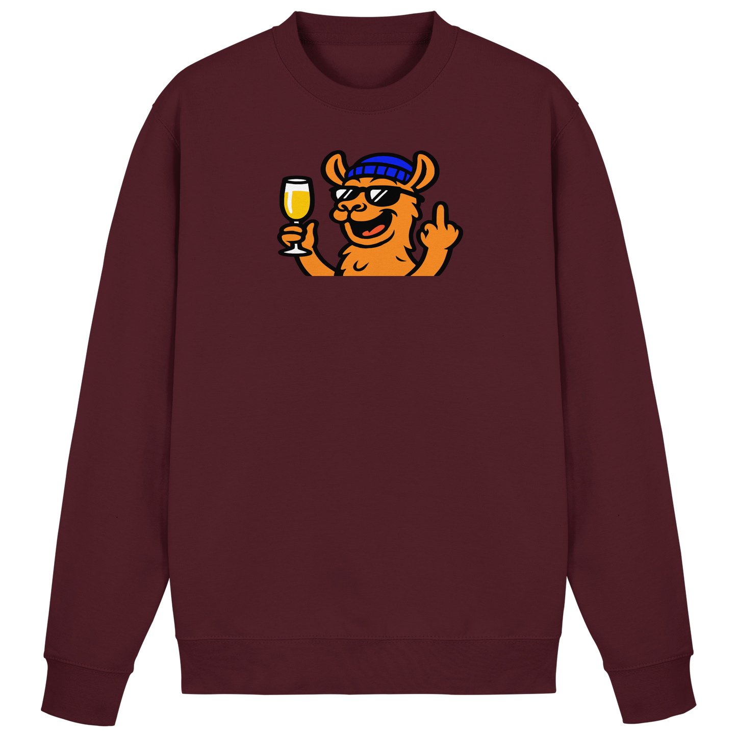 Lama mit Mittelfinger – Der ultimative Stoppschild für Laberer - Basic Sweatshirt