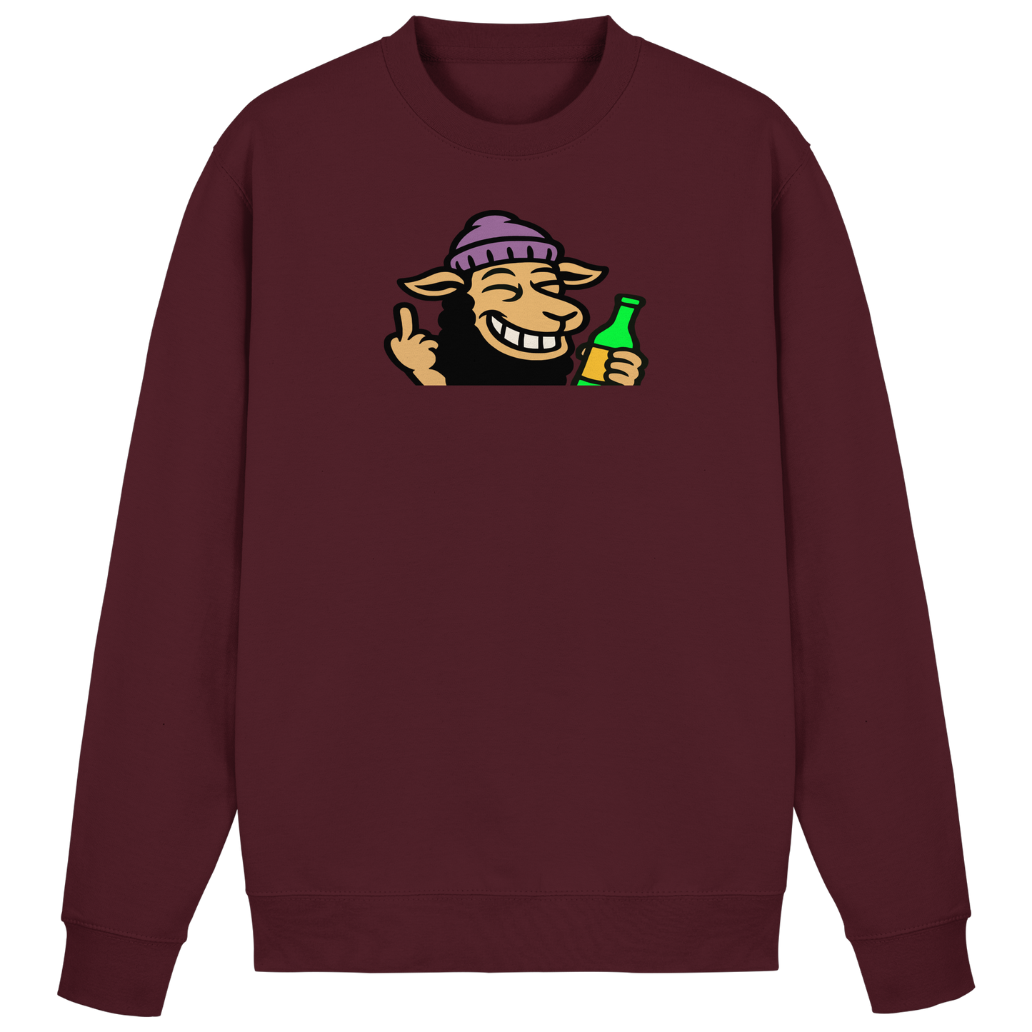 Schaf mit Mittelfinger im Partymodus – Dancefloor? Nur wenn’s brennt - Basic Sweatshirt