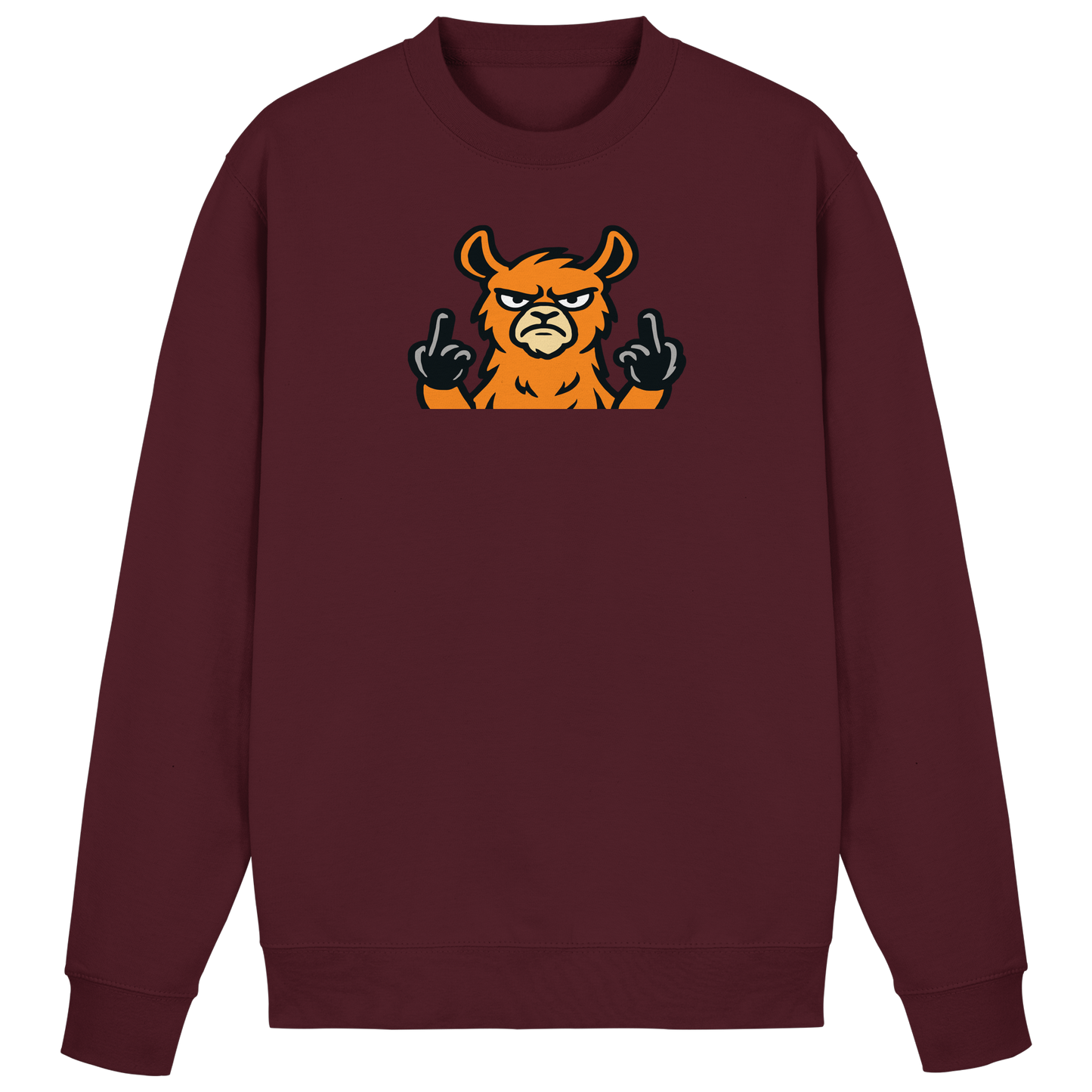 Lama mit Mittelfinger – Das Modeaccessoire für klare Kante und Ruhe - Basic Sweatshirt
